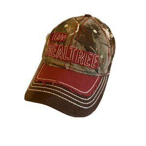 Team‎ Realtree Camo Camouflage Cotton Red Hat Cap Stretch Fit L XL